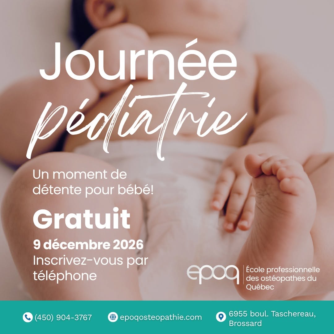 Journée pédiatrie gratuite le 9 décembre 2026 à Brossard. Inscription au 450 904-3767.